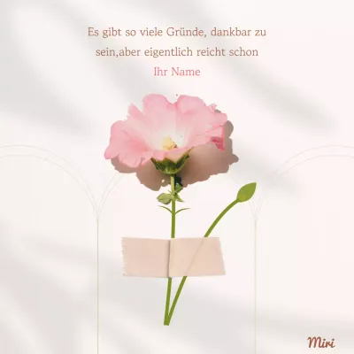 Eine einfache, sentimentale Post in Rosa und Elfenbein