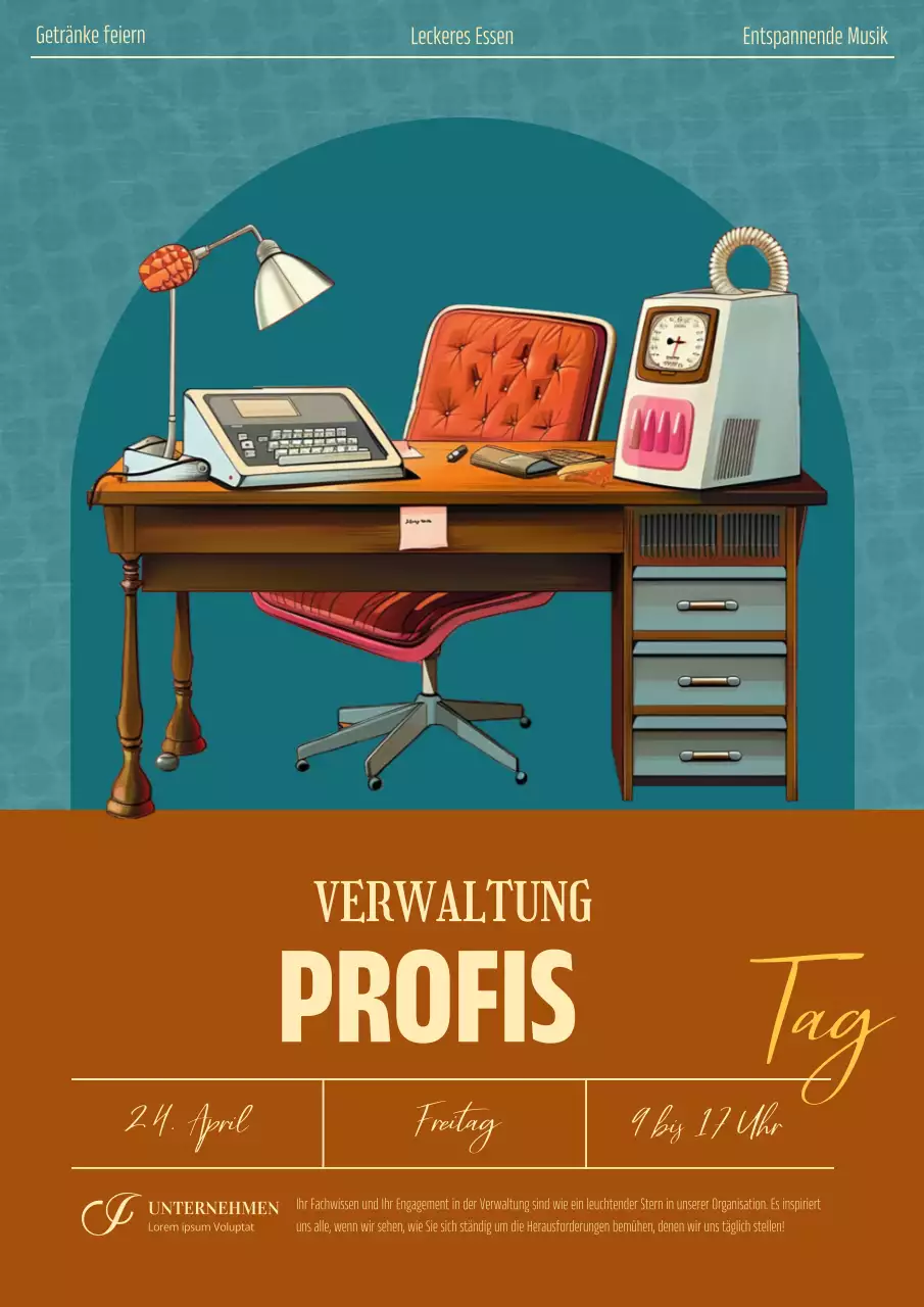 Förderung einer braun-grünen Retro-Veranstaltung zum Tag der Verwaltungsfachleute