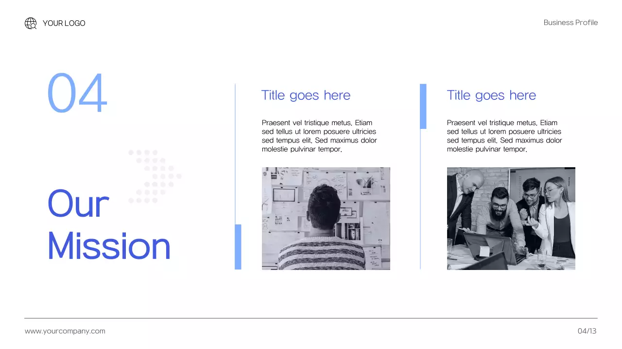 Blue Modern Business Profile Document Presentation