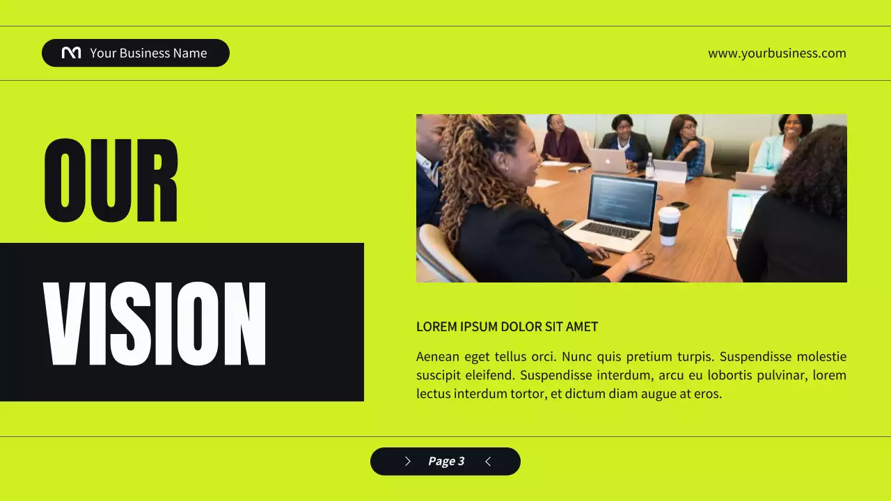 Neon Trendy Business Profile Document Presentation