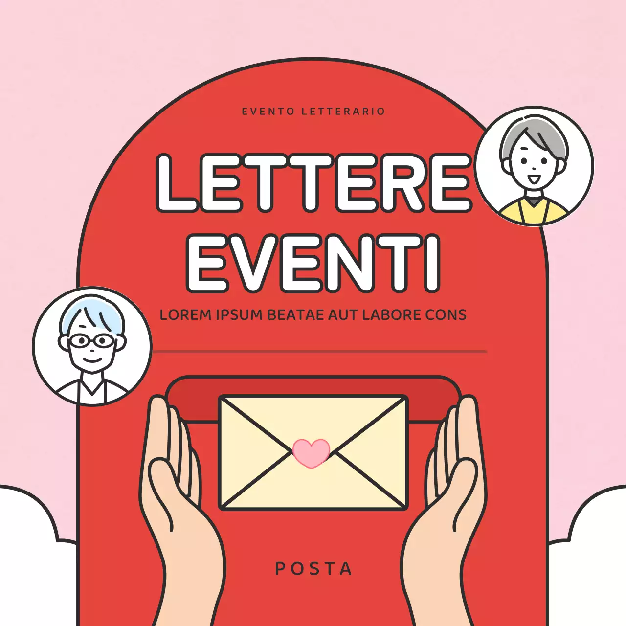 Biglietti di ringraziamento per il mese della famiglia in rosso e giallo