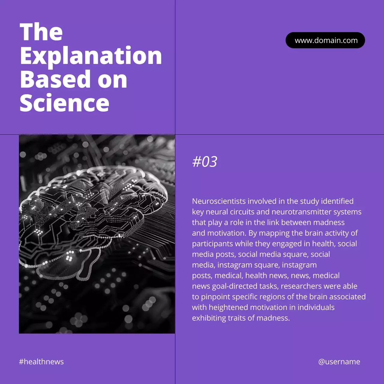 Orange Modern Neuroscience Newsletter Social Media Post