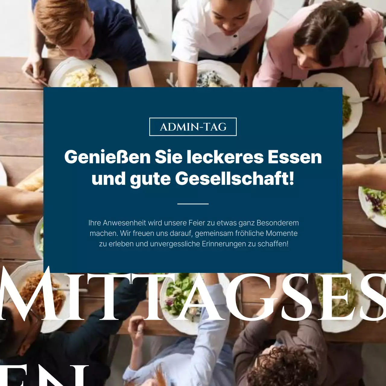 Eine einfache blau-schwarze Werbeaktion zum Tag der Verwaltungsfachleute