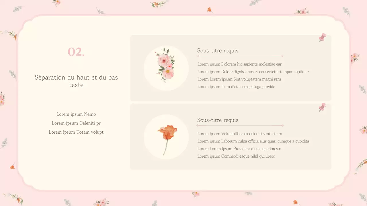 Un brief marketing floral rose et luxueux