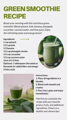 Green Simple Smoothie Recipe Card Instagram Post