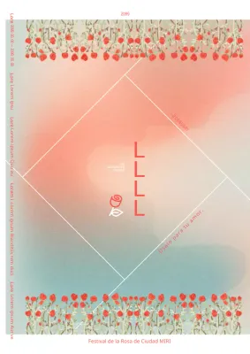 Promocione la Fiesta de la Rosa con una sencilla combinación de colores rojo y beige