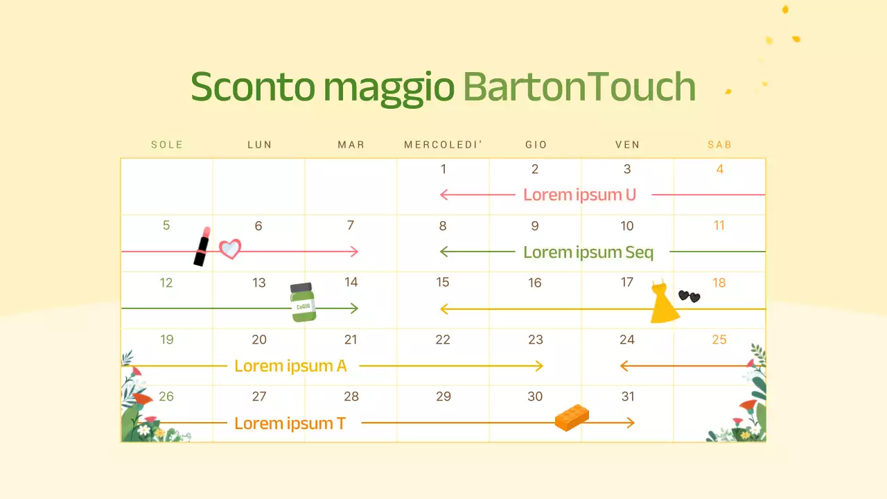 Promozione di un regalo per il Mese della Casa giallo e chartreuse