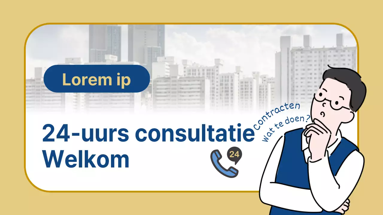 Promoot eenvoudig vastgoedadvies in beige en marineblauw