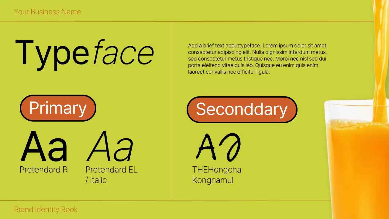 Orange and Lime Bold Brand Identity Book Introduction