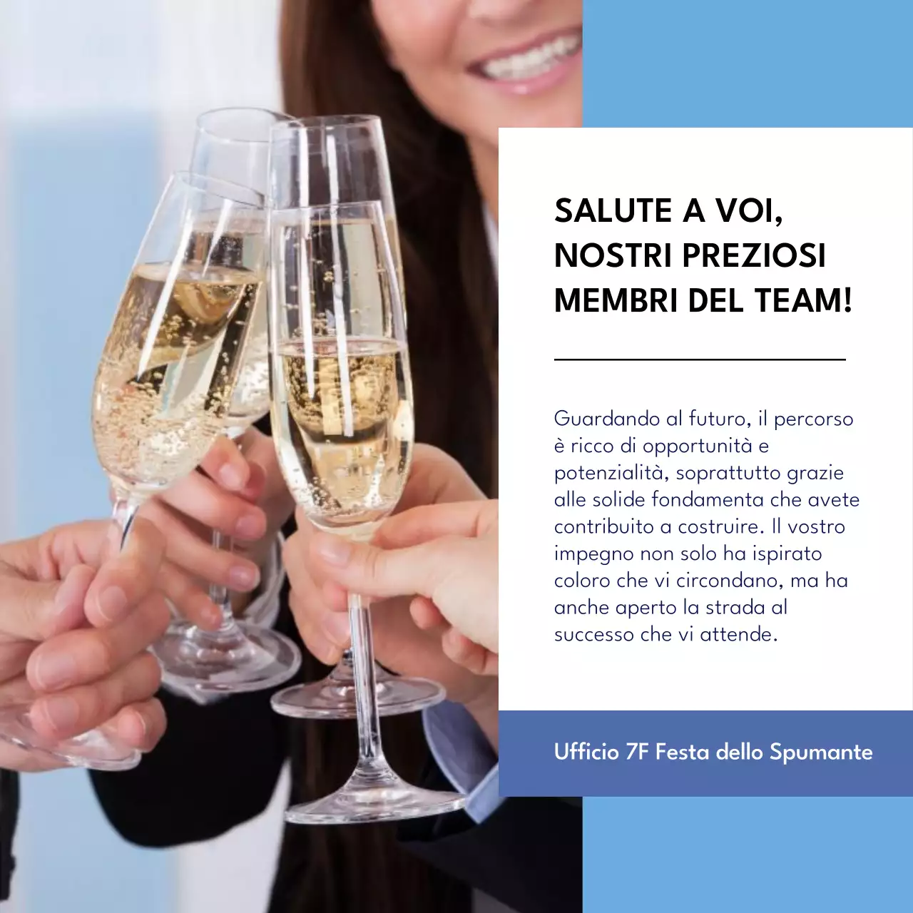 Annuncio di un moderno evento blu e bianco per la Giornata dei professionisti dell'amministrazione