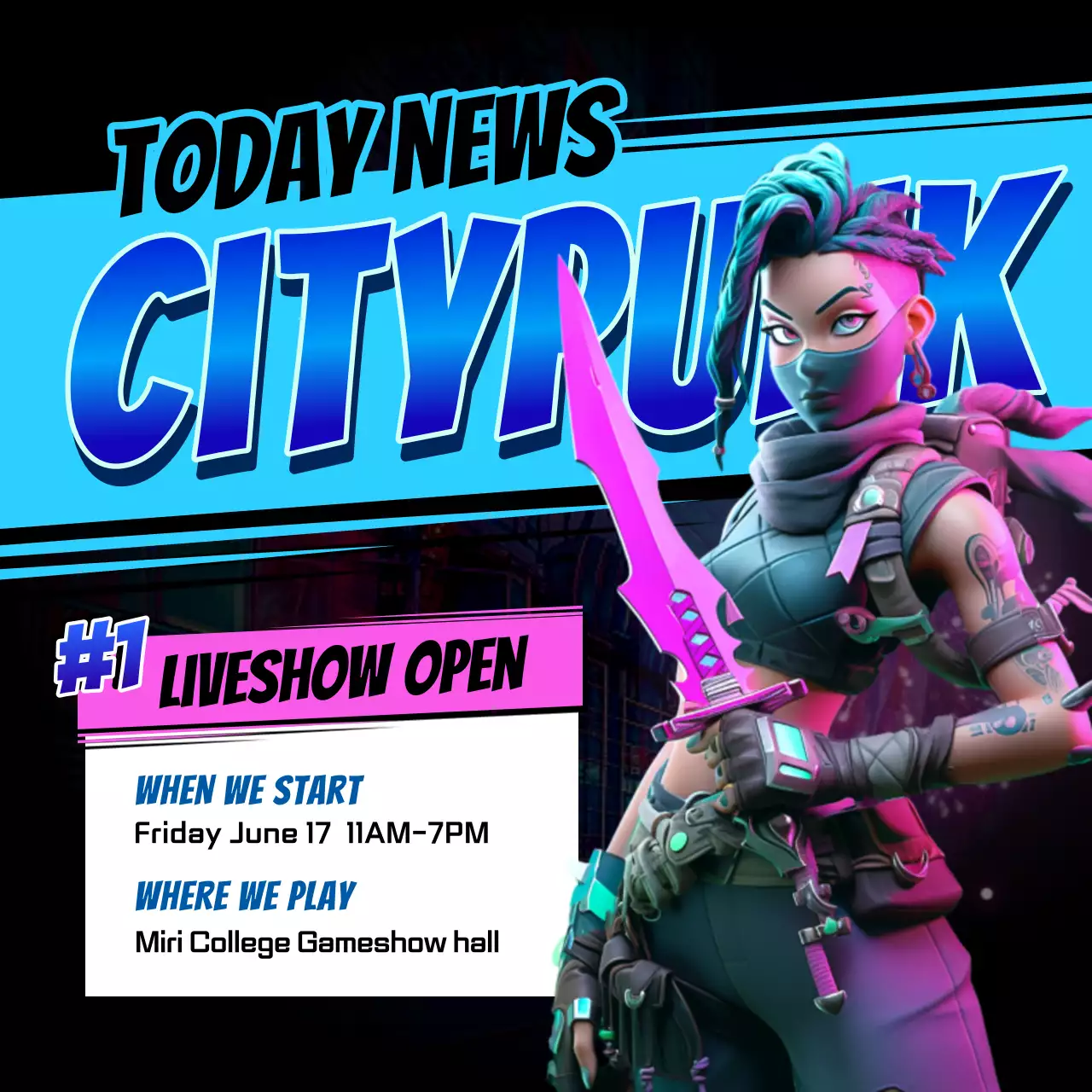 Blue Cyber Event Announcement Social Media Post
