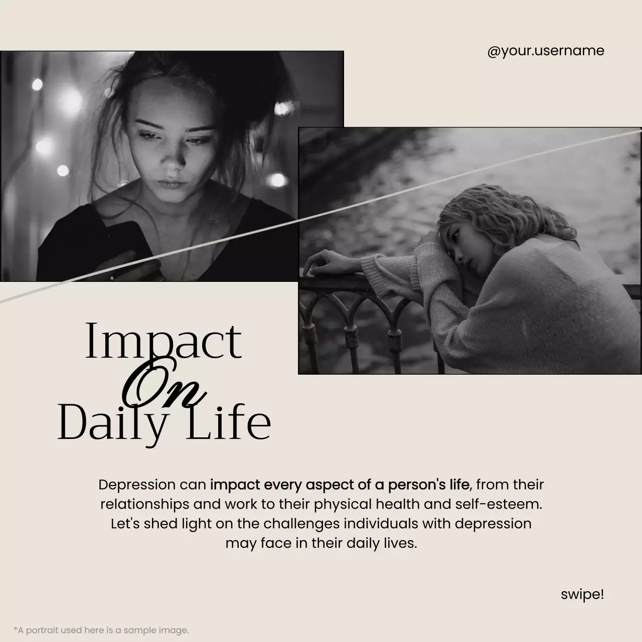 Beige Minimal Mental Health Guide Social Media Post