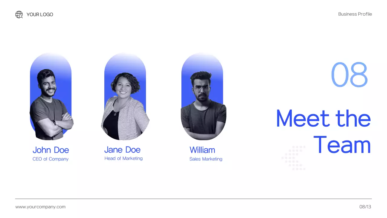 Blue Modern Business Profile Document Presentation