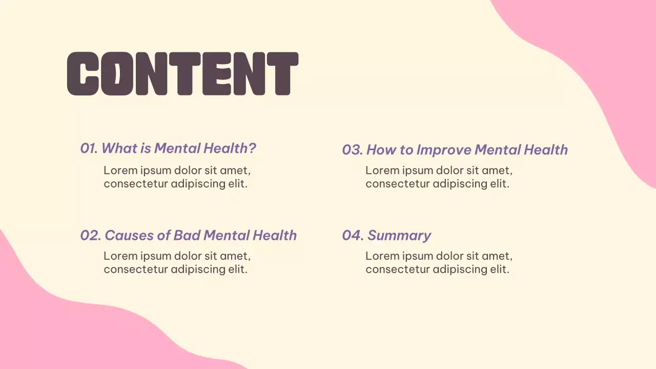Pink Simple Mental Health Guide Presentation