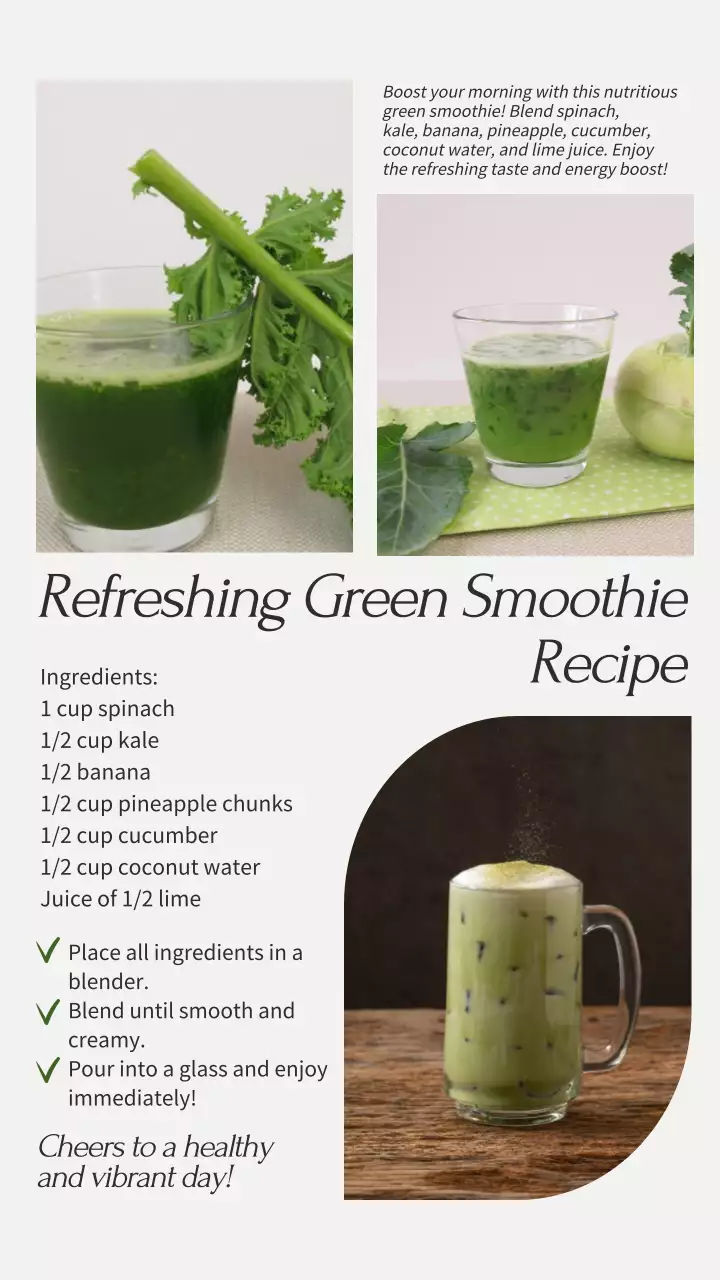 Green Simple Smoothie Recipe Instagram Post