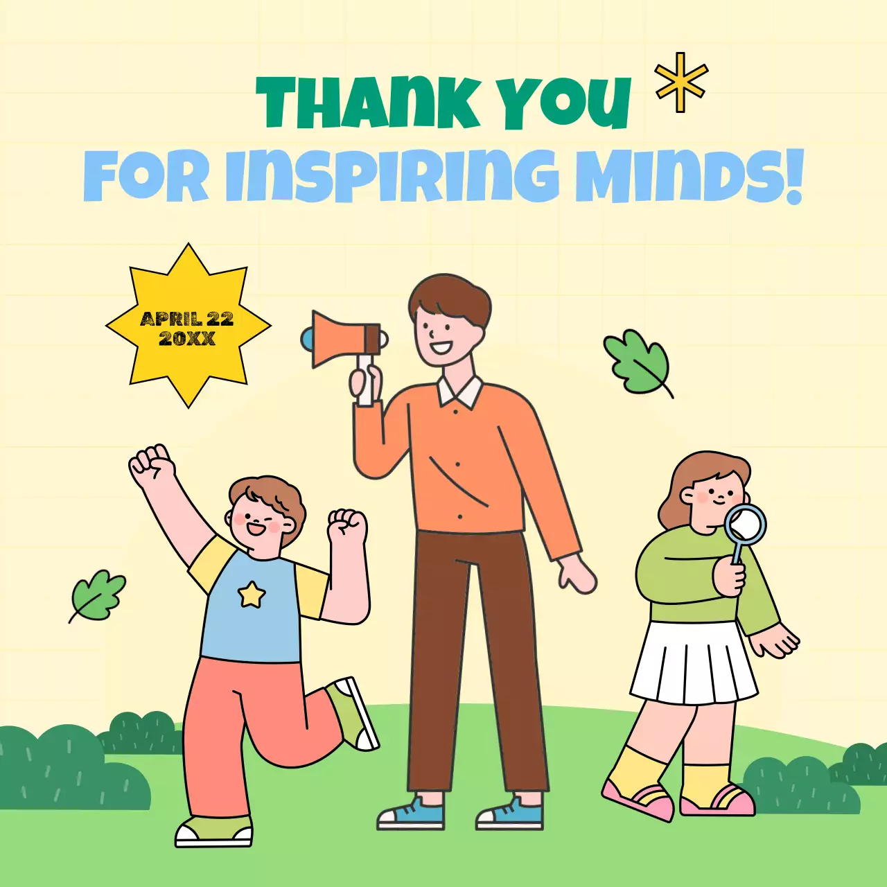 옐로우 앤 블루 모던 스쿨의 지구의 날 캠페인