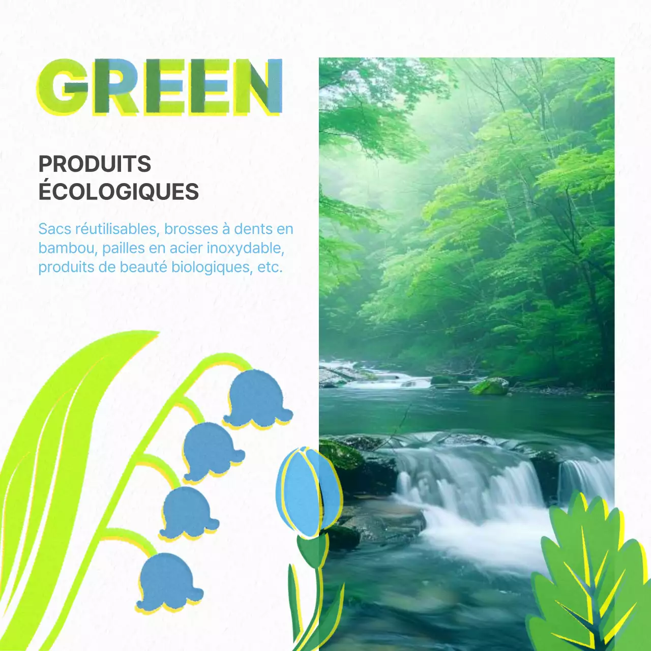 Une campagne moderne pour la Journée de la Terre en chartreuse et bleu ciel