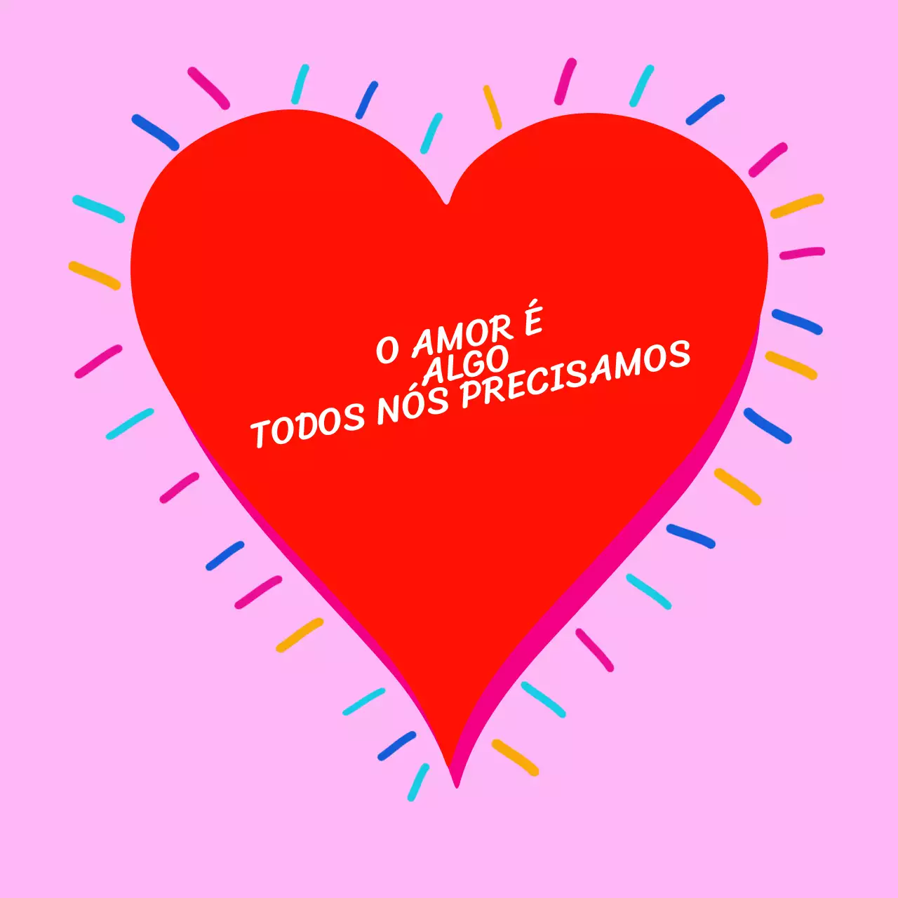 Material de aula da festa do amor ilustrado com coração vermelho básico cor-de-rosa