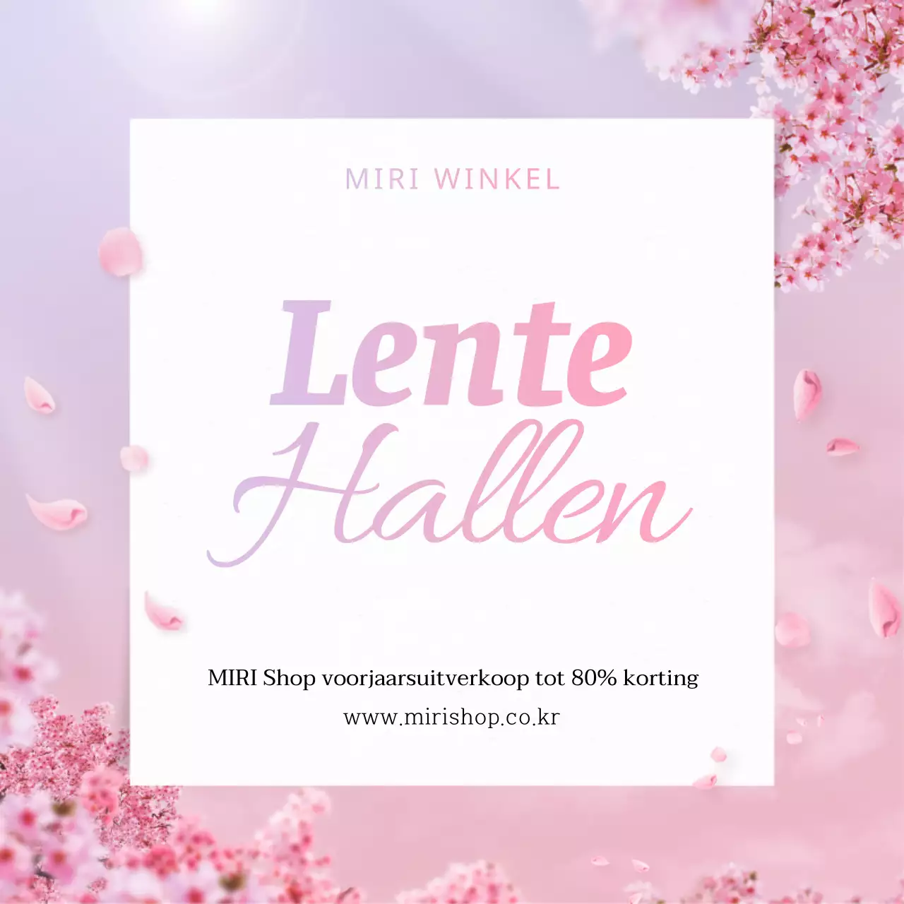 Promoot een eenvoudige voorjaarsuitverkoop in roze en wit