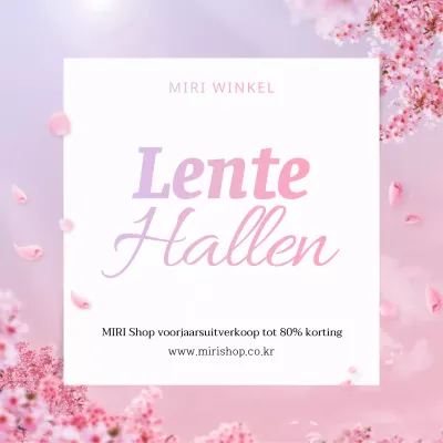 Promoot een eenvoudige voorjaarsuitverkoop in roze en wit