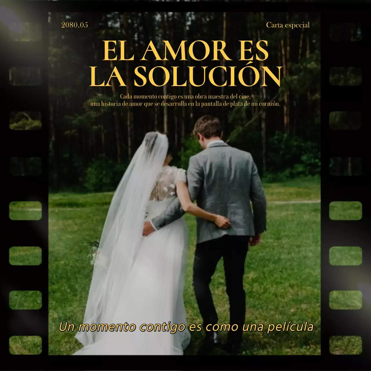 Poste con sentimiento vintage en negro y amarillo