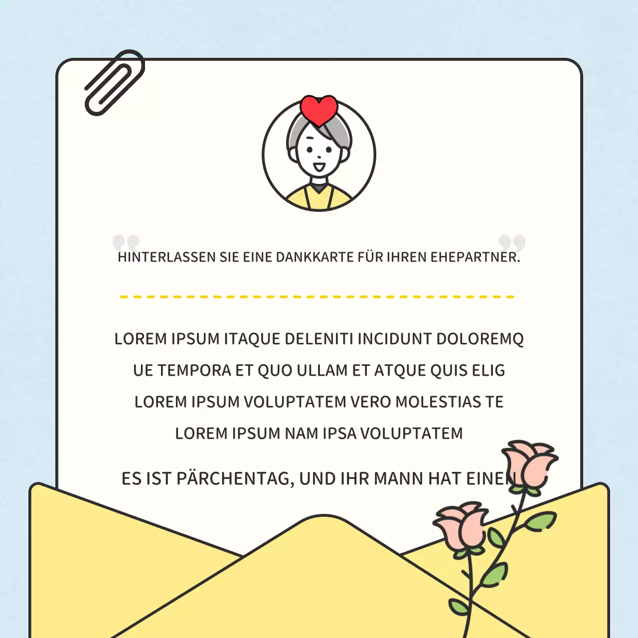 Rote und gelbe Dankeskarten für den Familienmonat