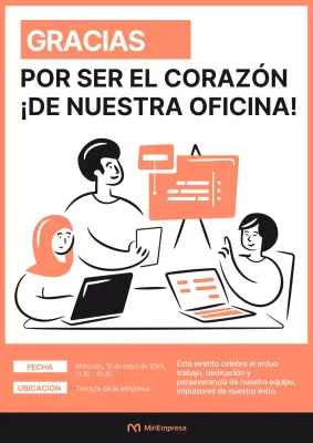 Promover un sencillo mezclador naranja y negro para los recién contratados