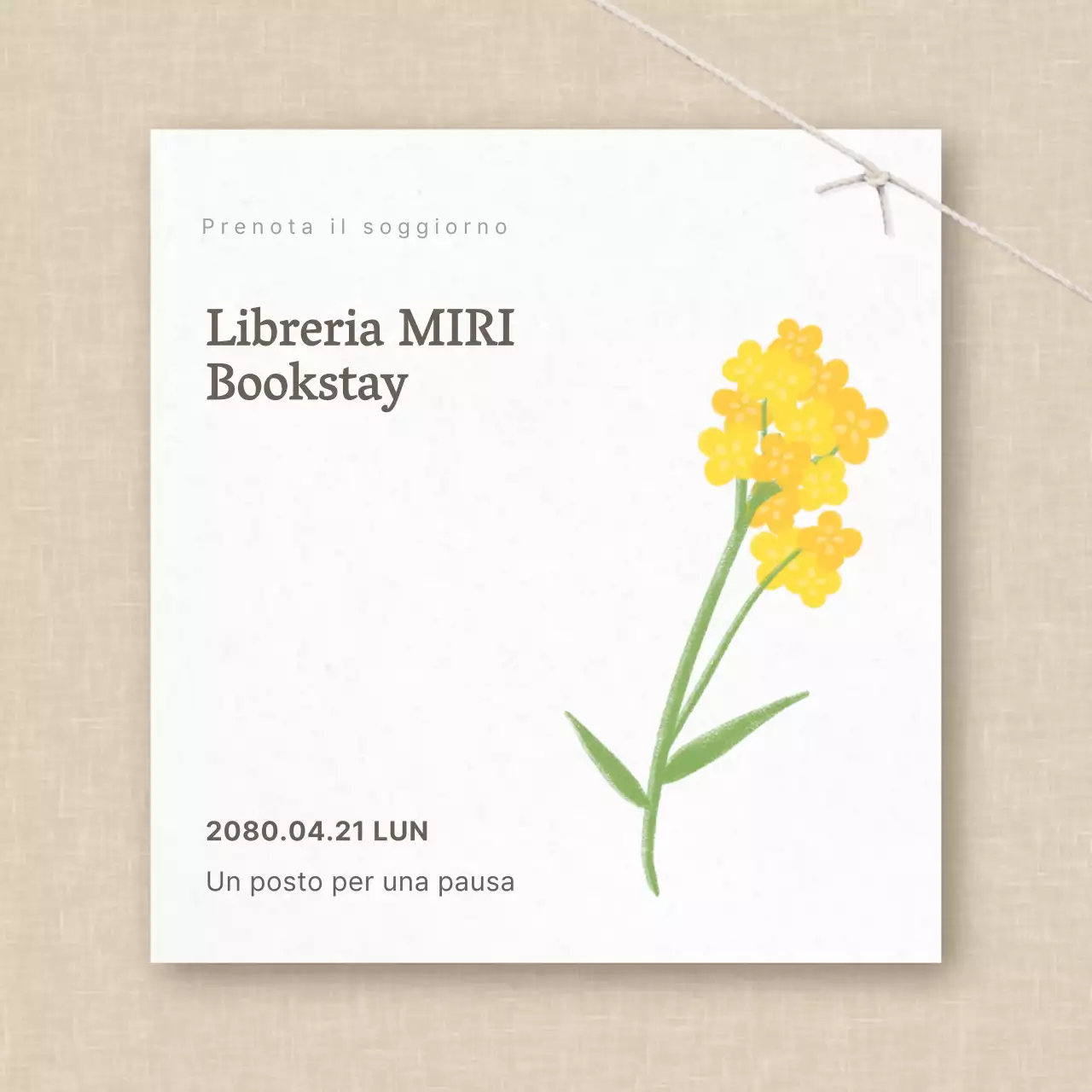 Promuovere un semplice evento in libreria in bianco e beige