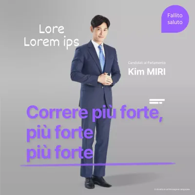 Messaggio di congratulazioni minimalista in viola e bianco