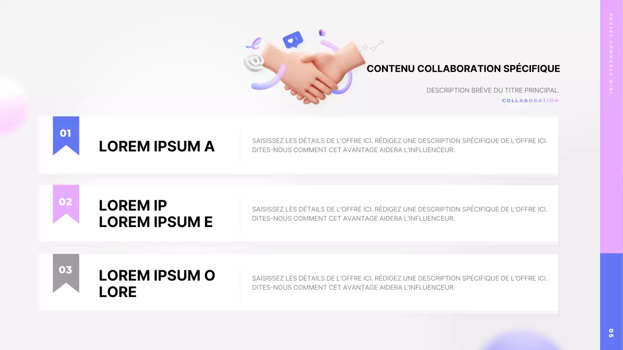 Proposition de collaboration entre Pink et Vora pour une influenceuse branchée