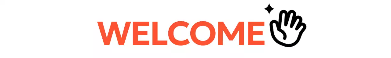 인사하는 손 아이콘이 있는 웰컴 디자인