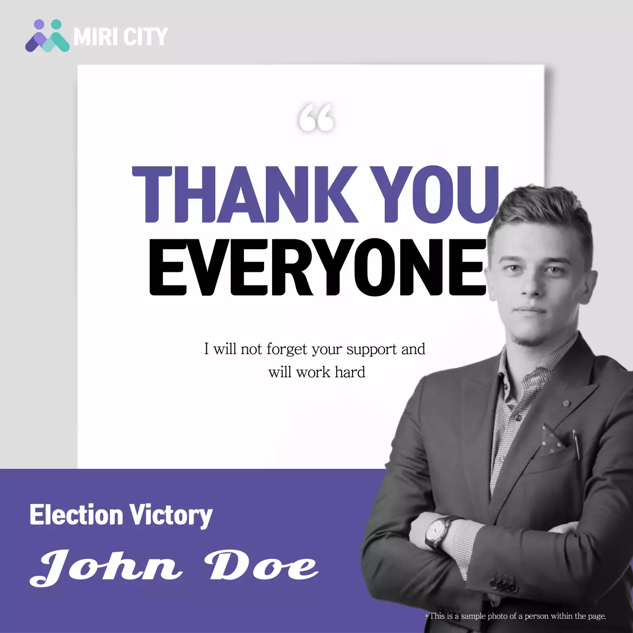 Grey Modern Election Announcement Social Media Post