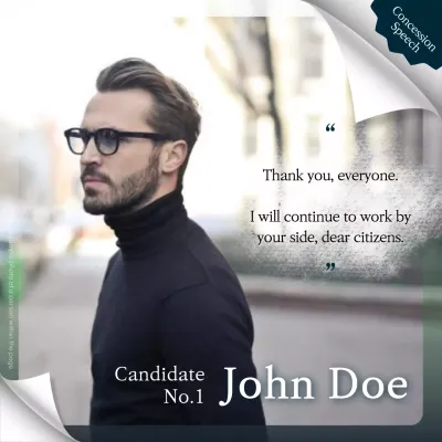 Black Modern Election Announcement Social Media Post