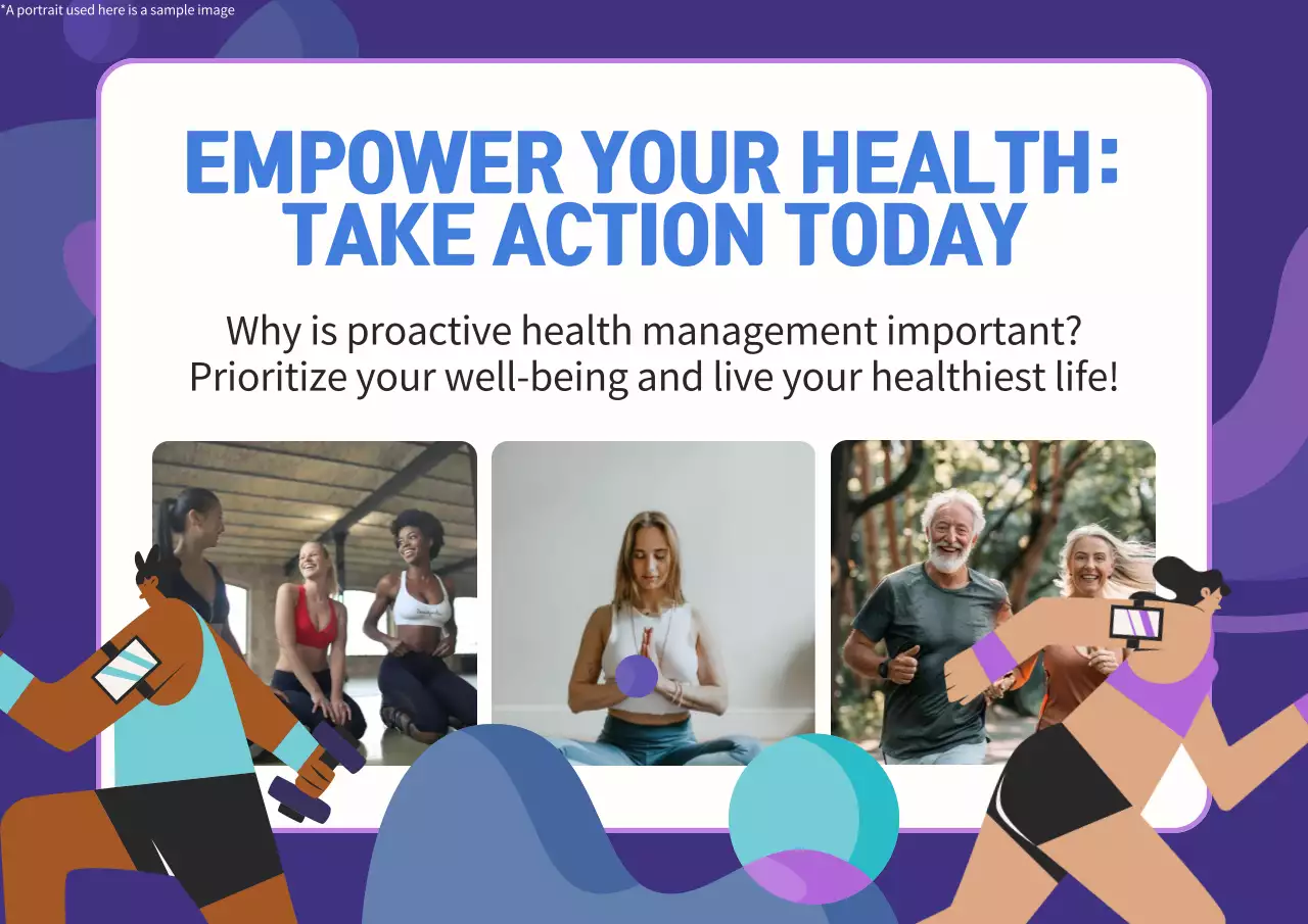 Purple Modern Health Promotion Poster