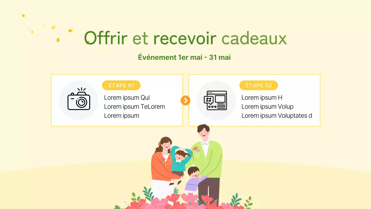 Promotion d'un cadeau pour le mois de la maison jaune et chartreuse