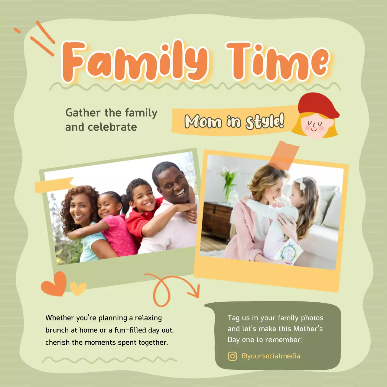 Green Trendy Family Promotion Social Media Post