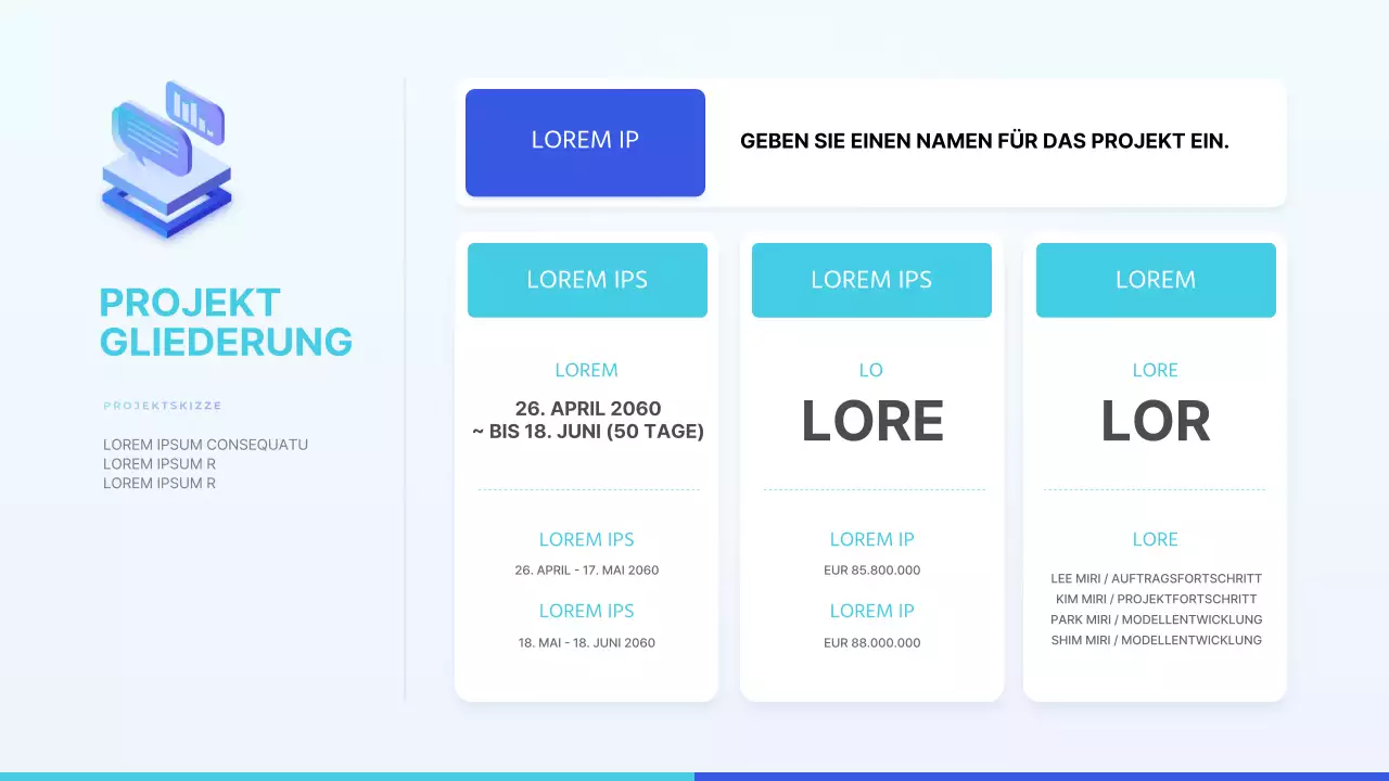 Trendiger Vorschlag zur Zusammenarbeit in Blau und Hellblau