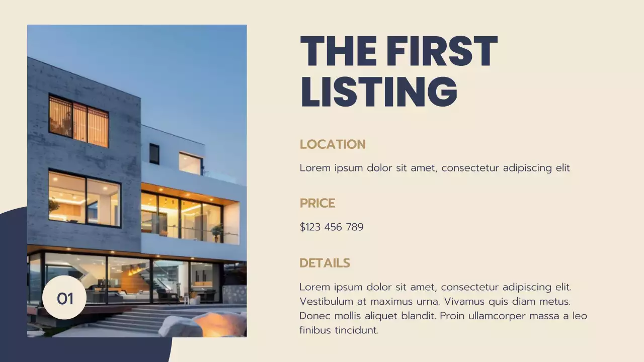 Navy Modern Real Estate Promotion Presentation