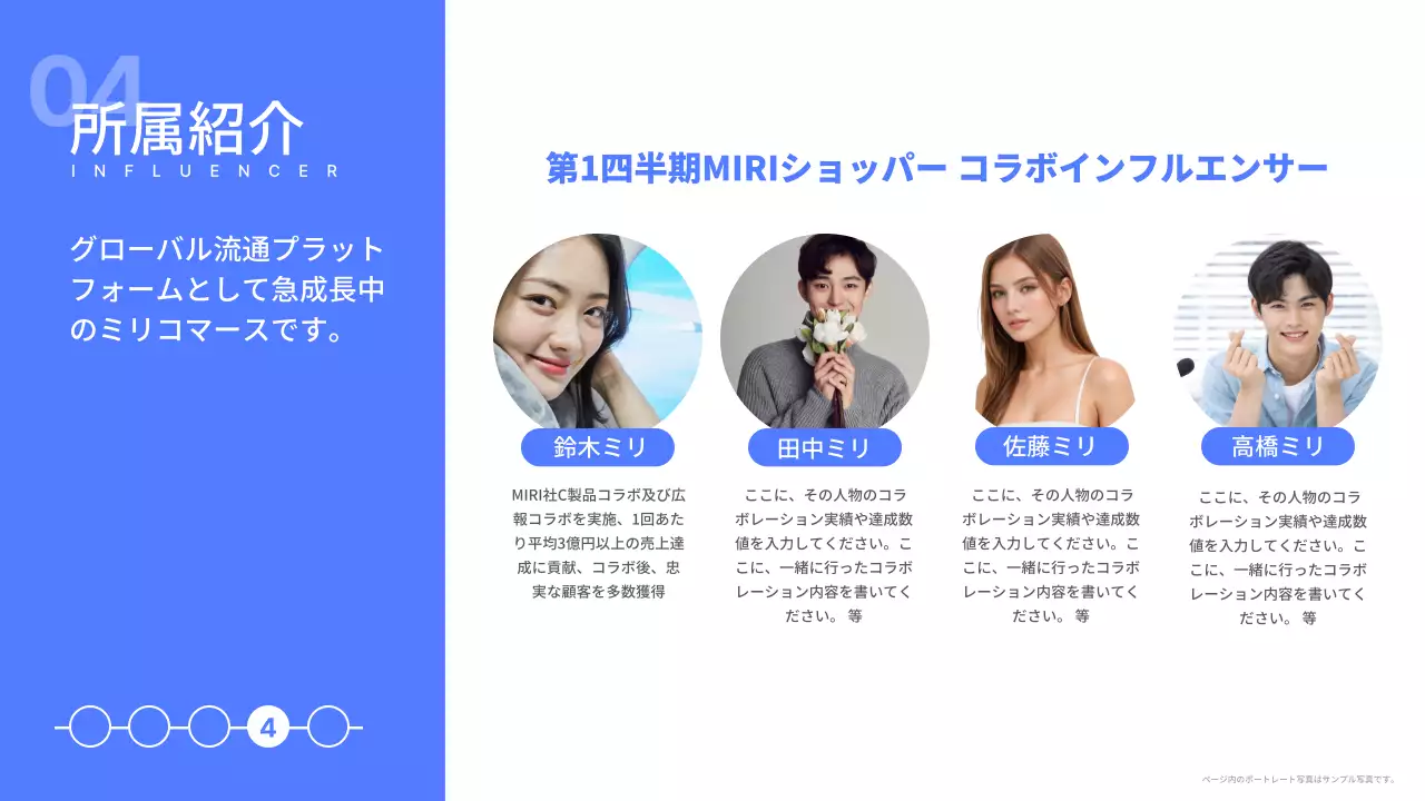 青 シンプル コラボレーション 提案書 プレゼンテーション