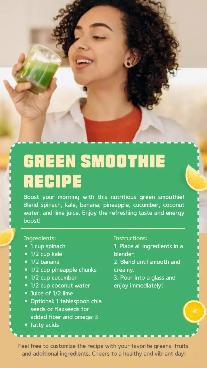 Green Simple Smoothie Recipe Instagram Post