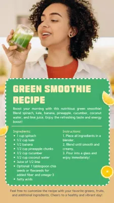Green Simple Smoothie Recipe Instagram Post