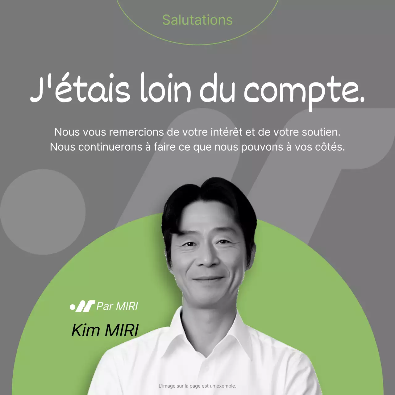 Un panneau de félicitations moderne en vert et gris