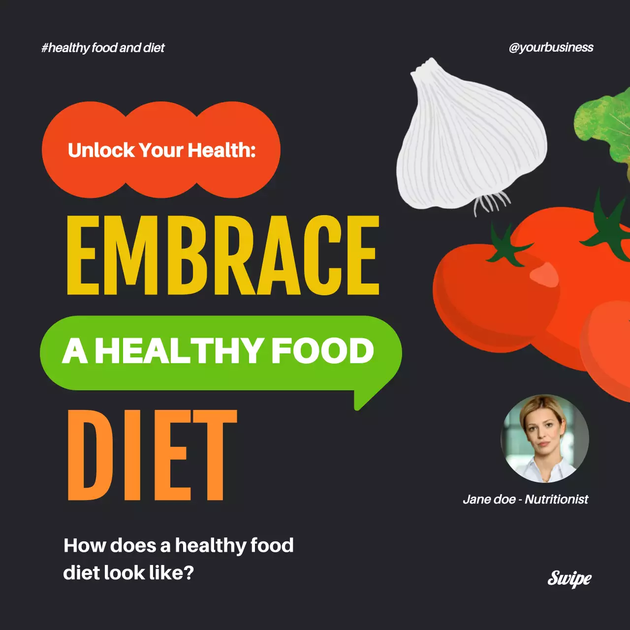 Black Modern Diet Promotion Social Media Post