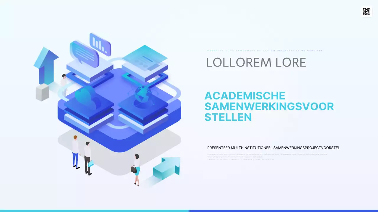 Trendy samenwerkingsvoorstel in blauw en lichtblauw