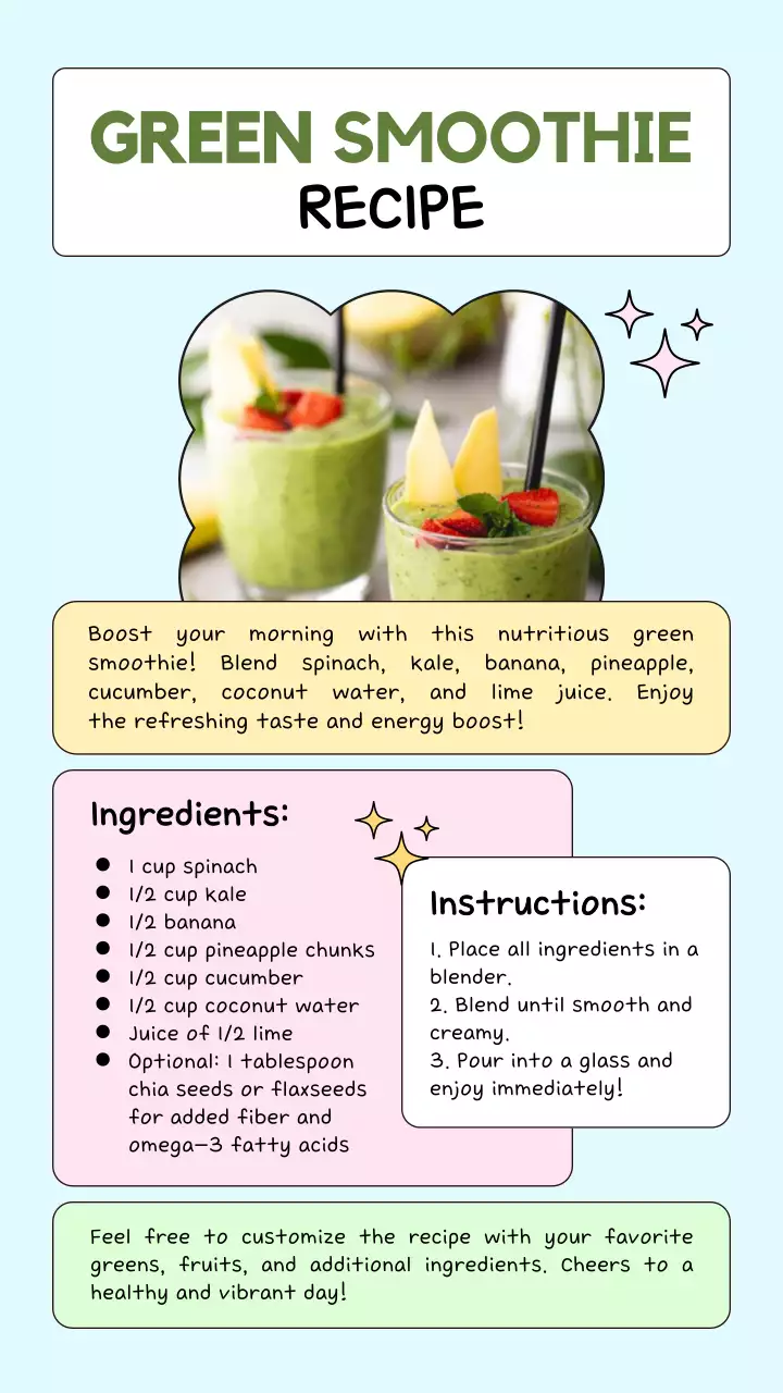 Receita de Smoothie Verde Simples Instagram Post