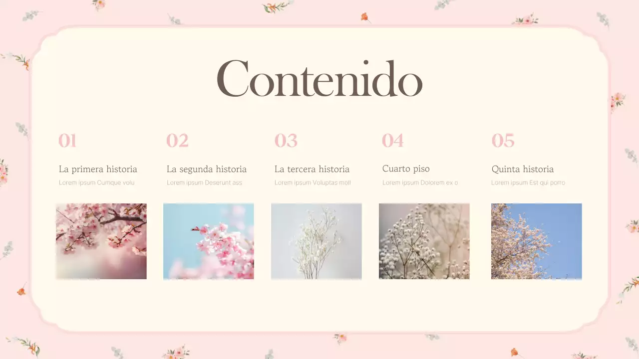 Un informe de marketing floral, rosa y lujoso