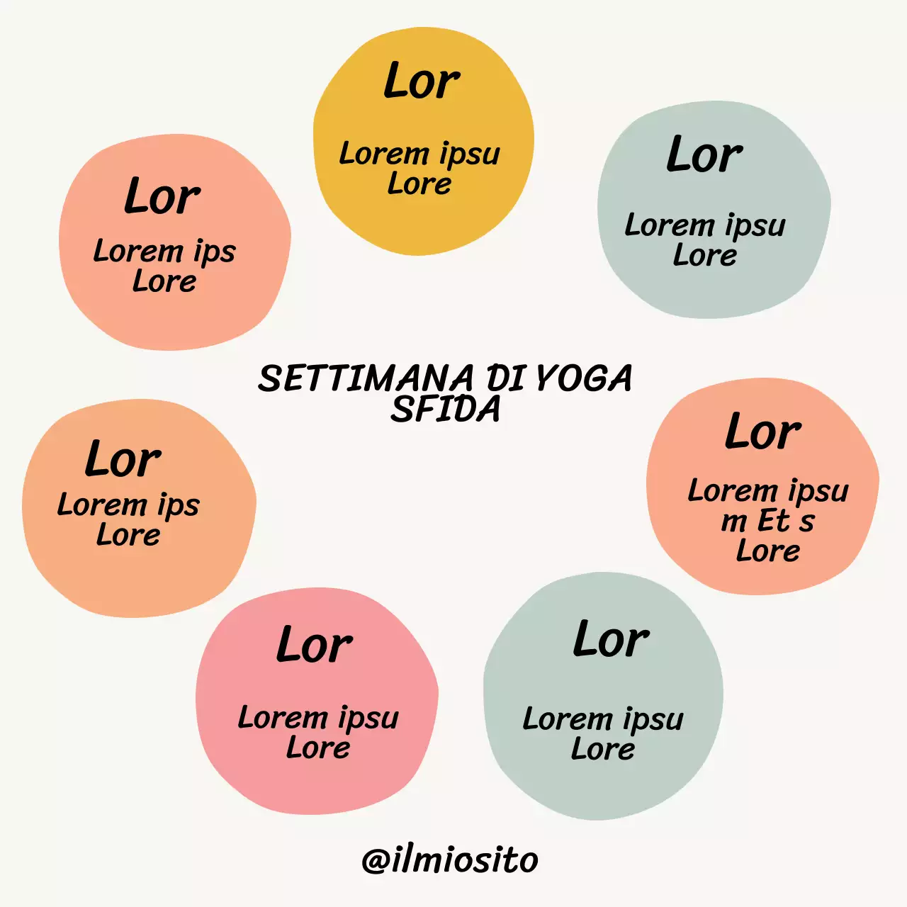 Post Instagram della sfida di yoga di 7 giorni Rainbow basic Colourful