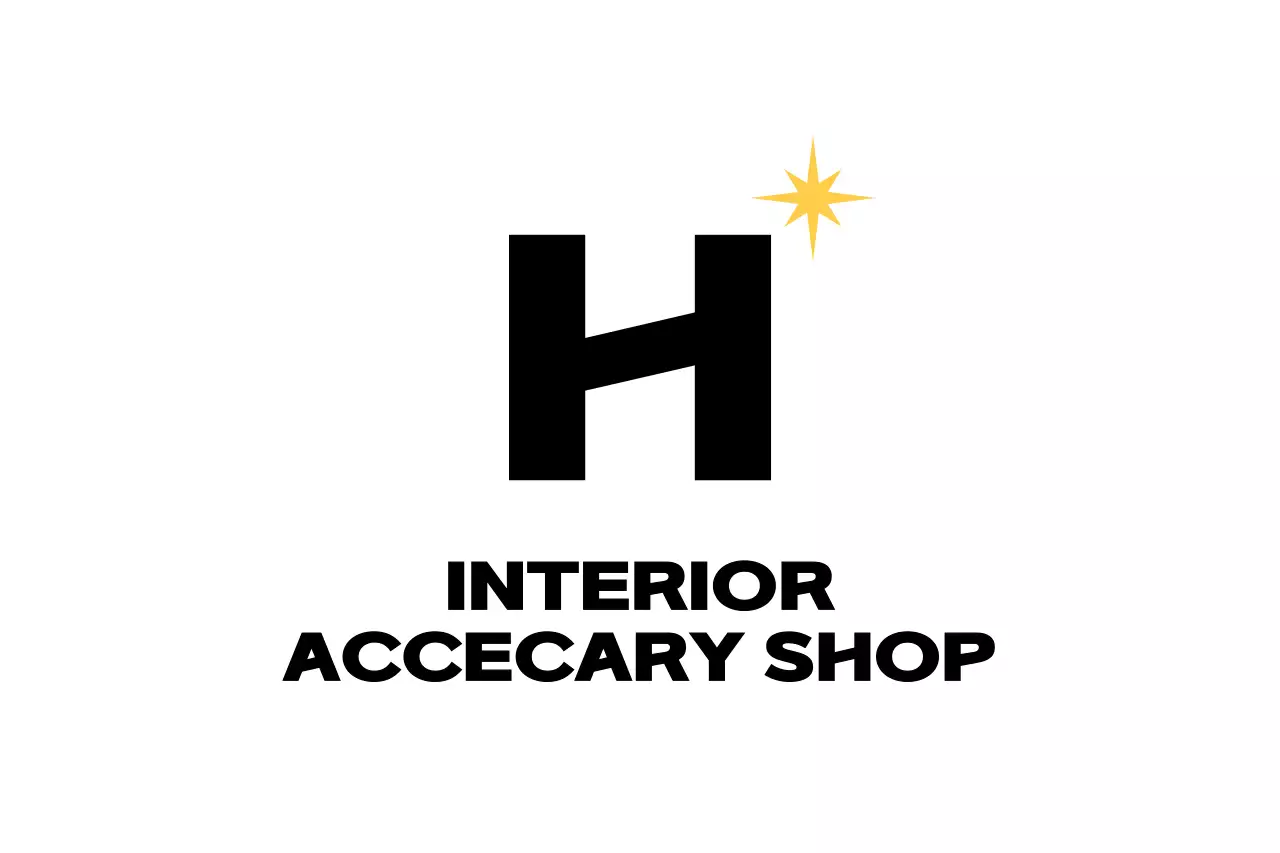 Logo toko interior dengan simbol huruf H yang modern