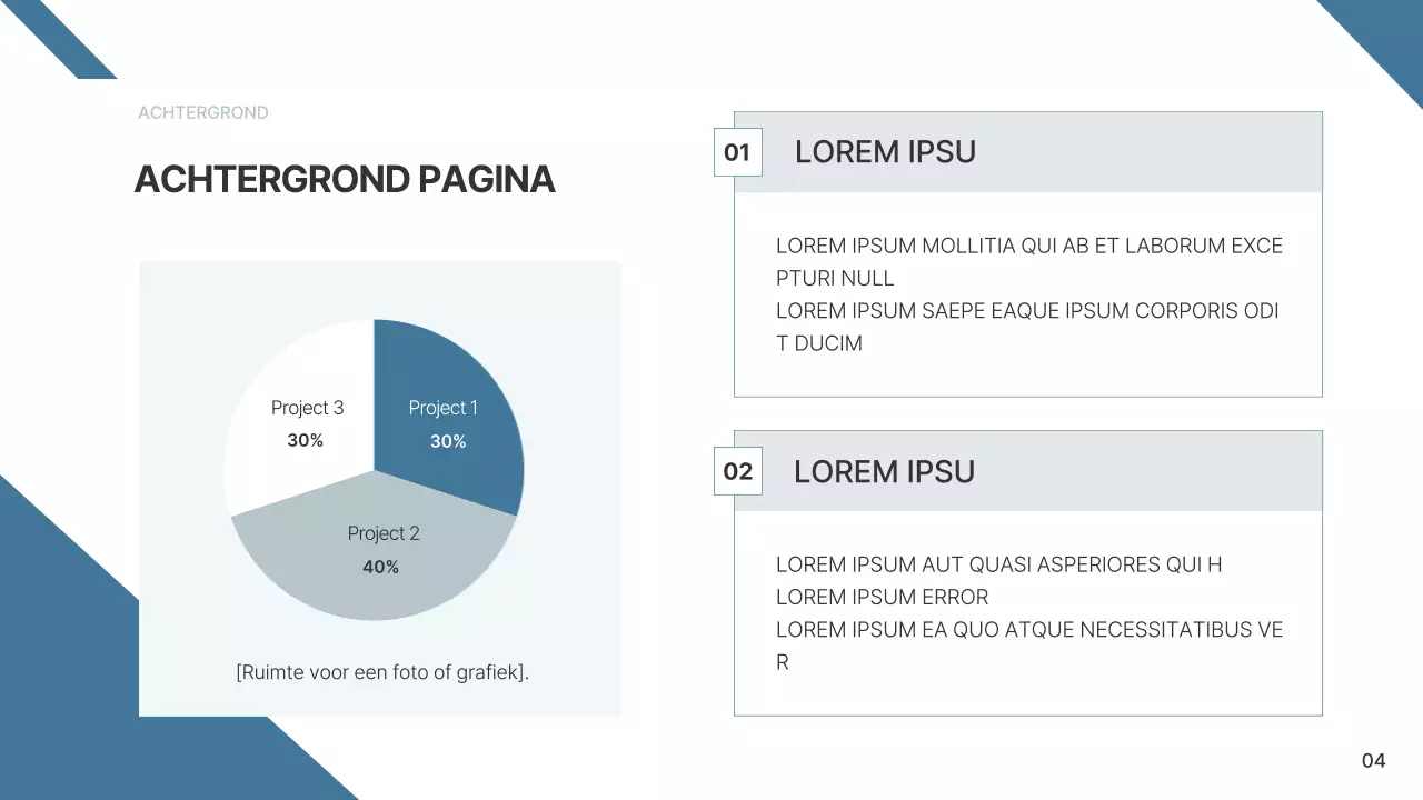 Een eenvoudig bedrijfsrapport in blauw en lichtblauw