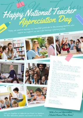 Teal Modern Teacher Appreciation Announcement Poster